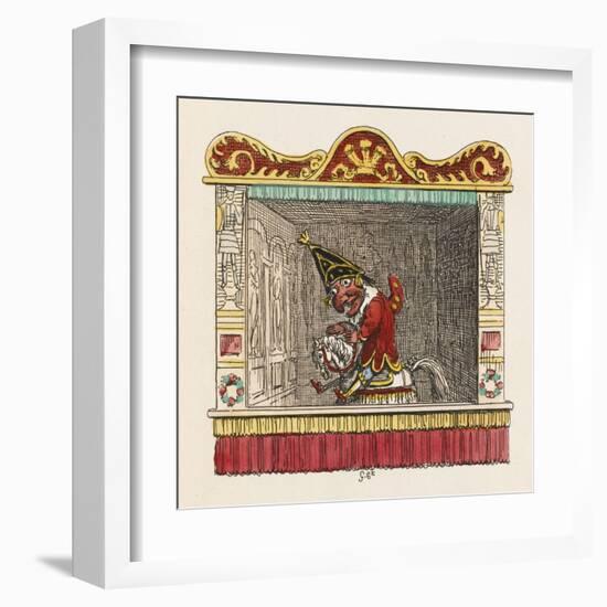 Punch on His Steed-George Cruikshank-Framed Art Print