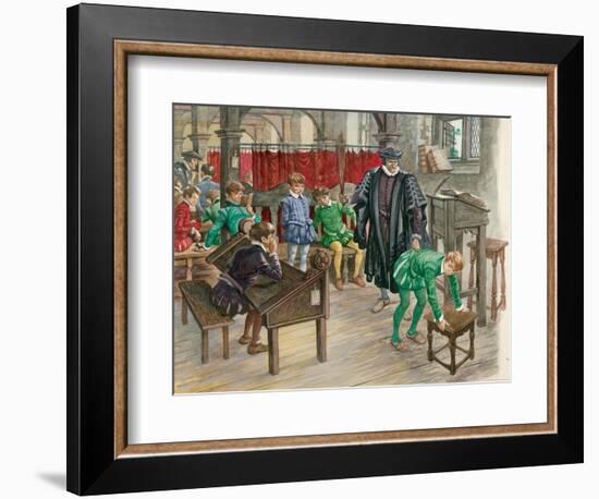 Punishment at School in the Tudor Age-Peter Jackson-Framed Giclee Print