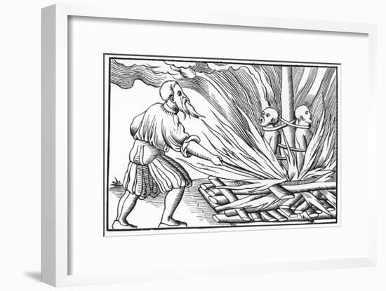 Punishment by Fire, After a Woodcut in Cosmographie Universelle of Munster, Published 1552-null-Framed Giclee Print
