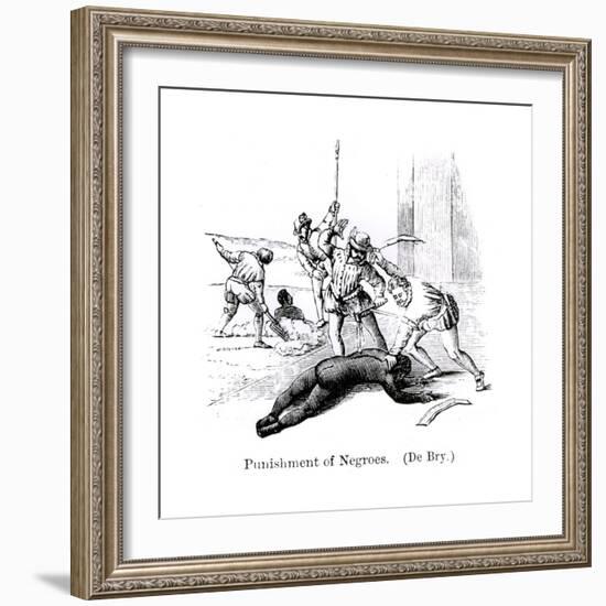 Punishment of Negroes, Santo Domingo, 1873-Theodore de Bry-Framed Giclee Print