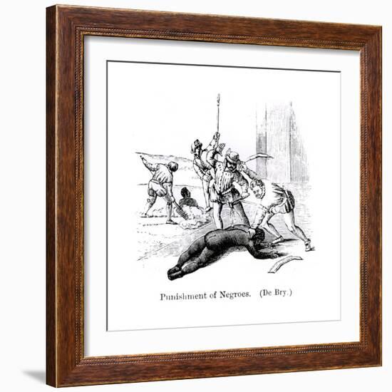 Punishment of Negroes, Santo Domingo, 1873-Theodore de Bry-Framed Giclee Print