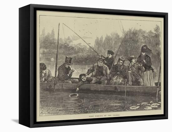 Punt Fishing on the Thames-Henry Woods-Framed Premier Image Canvas