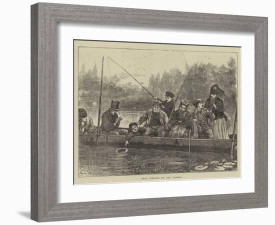 Punt Fishing on the Thames-Henry Woods-Framed Giclee Print