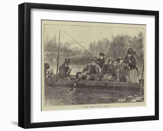 Punt Fishing on the Thames-Henry Woods-Framed Giclee Print