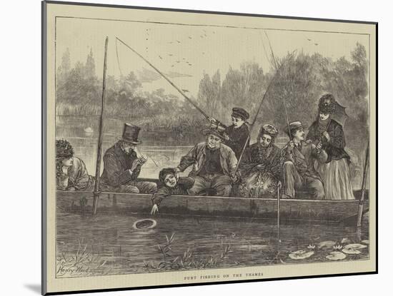 Punt Fishing on the Thames-Henry Woods-Mounted Giclee Print