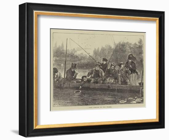 Punt Fishing on the Thames-Henry Woods-Framed Giclee Print