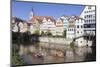 Punt on Neckar River, Old Town of Tuebingen, Stiftskirche Church, Baden Wurttemberg, Germany-Markus Lange-Mounted Photographic Print