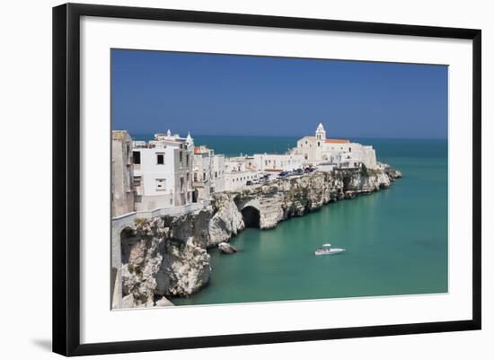 Punta San Francesco and Old Town, Vieste, Gargano, Foggia Province, Puglia, Italy, Europe-Markus Lange-Framed Photographic Print