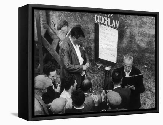 Punters Collect their Winnings from a Bookmaker at Dingle Racecourse, County Kerry, Ireland-Henry Grant-Framed Premier Image Canvas