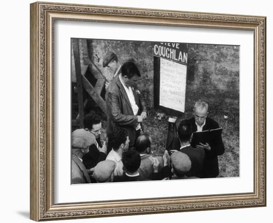 Punters Collect their Winnings from a Bookmaker at Dingle Racecourse, County Kerry, Ireland-Henry Grant-Framed Photographic Print