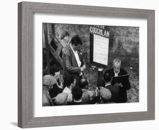 Punters Collect their Winnings from a Bookmaker at Dingle Racecourse, County Kerry, Ireland-Henry Grant-Framed Photographic Print