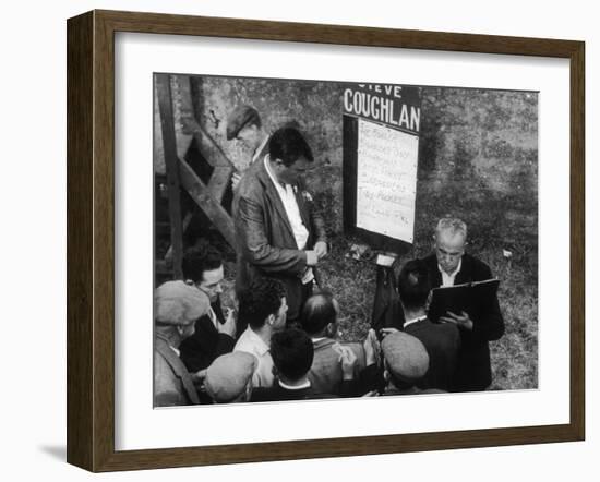 Punters Collect their Winnings from a Bookmaker at Dingle Racecourse, County Kerry, Ireland-Henry Grant-Framed Photographic Print