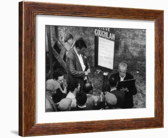 Punters Collect their Winnings from a Bookmaker at Dingle Racecourse, County Kerry, Ireland-Henry Grant-Framed Photographic Print