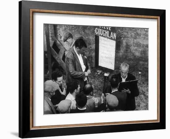 Punters Collect their Winnings from a Bookmaker at Dingle Racecourse, County Kerry, Ireland-Henry Grant-Framed Photographic Print