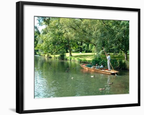 Punting on the Avon River, Christchurch, New Zealand-William Sutton-Framed Photographic Print