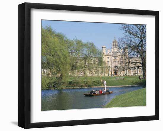 Punting on the Backs, with St. John's College, Cambridge, Cambridgeshire, England-G Richardson-Framed Photographic Print