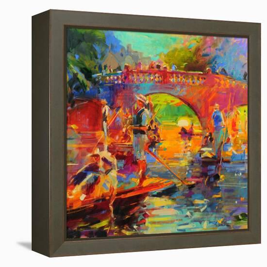 Punts, Clare Bridge-Peter Graham-Framed Premier Image Canvas