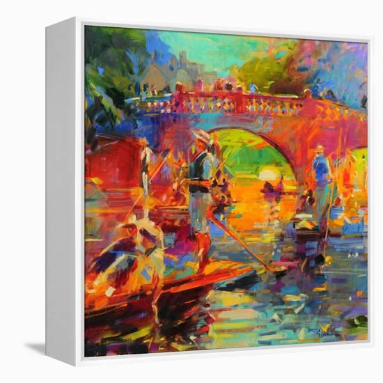 Punts, Clare Bridge-Peter Graham-Framed Premier Image Canvas