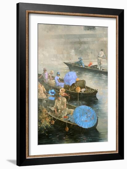 Punts on the Wey at Brooklands-Peter Miller-Framed Giclee Print