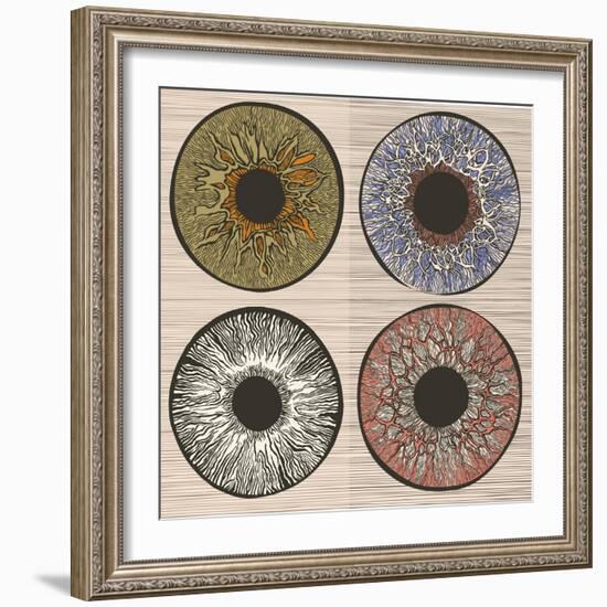 Pupil Variations. Macro Human Eye.-RYGER-Framed Art Print