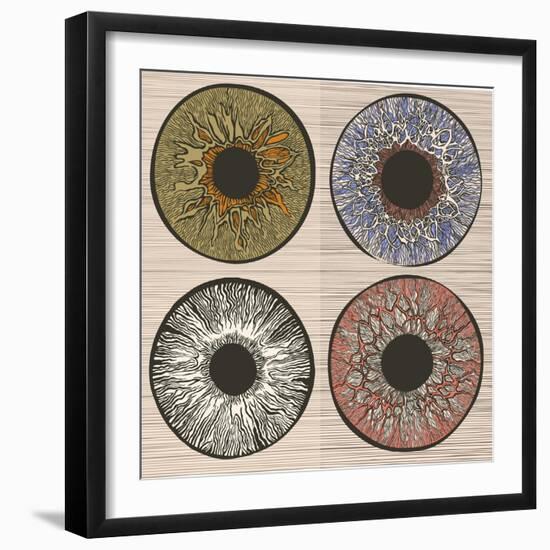 Pupil Variations. Macro Human Eye.-RYGER-Framed Art Print