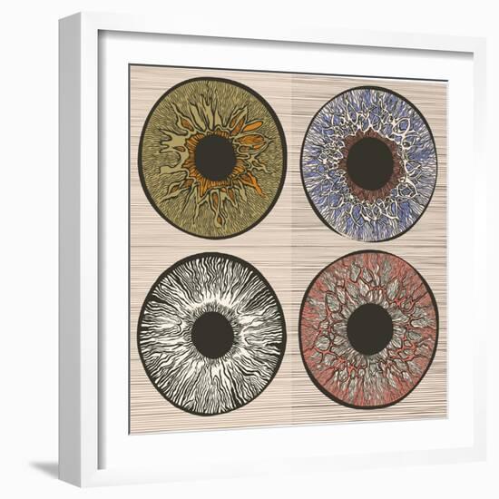 Pupil Variations. Macro Human Eye.-RYGER-Framed Art Print