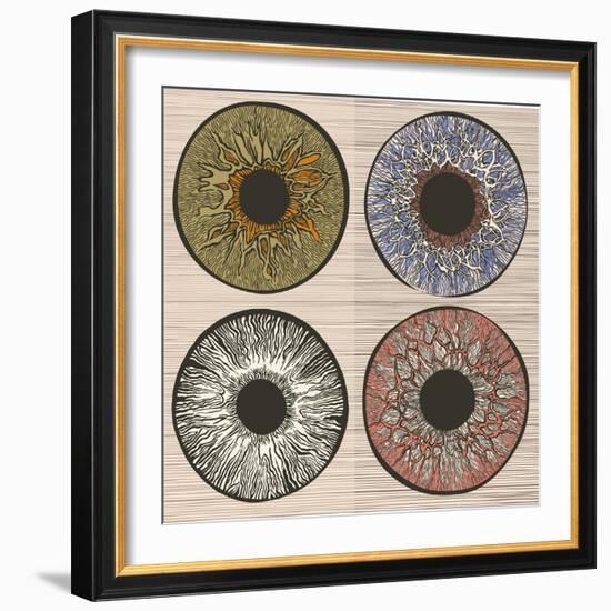 Pupil Variations. Macro Human Eye.-RYGER-Framed Art Print