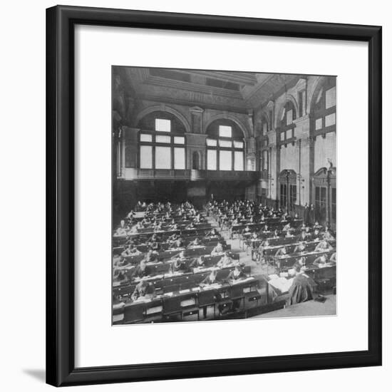 Pupils sitting an examination at the City of London School, c1903 (1903)-Unknown-Framed Photographic Print