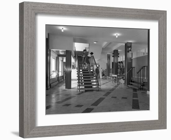 Pupils Talking on a Stairway, Tapton Hall Secondary Modern School, Sheffield, South Yorkshire, 1960-Michael Walters-Framed Photographic Print