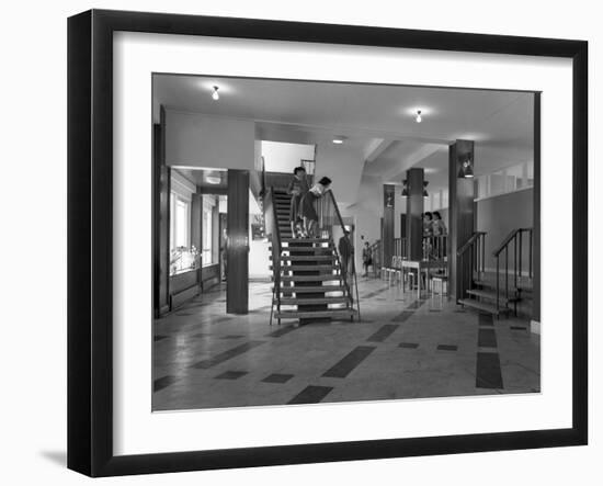 Pupils Talking on a Stairway, Tapton Hall Secondary Modern School, Sheffield, South Yorkshire, 1960-Michael Walters-Framed Photographic Print