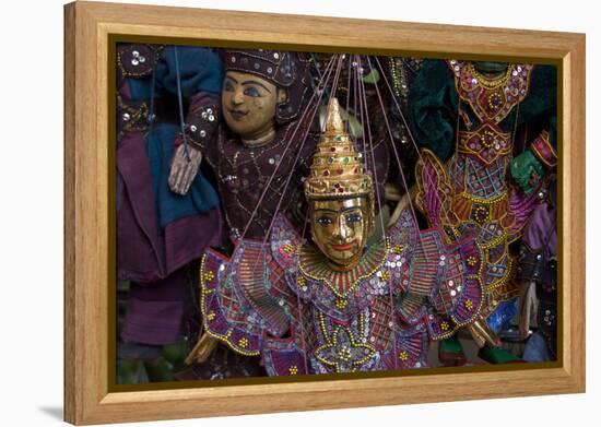 Puppets for sale at night market.-Alison Wright-Framed Premier Image Canvas