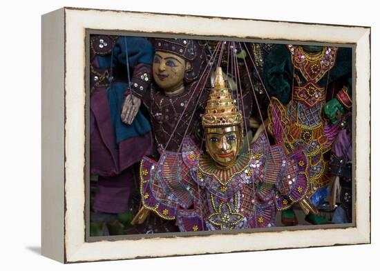 Puppets for sale at night market.-Alison Wright-Framed Premier Image Canvas