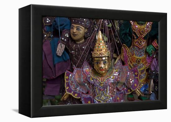 Puppets for sale at night market.-Alison Wright-Framed Premier Image Canvas