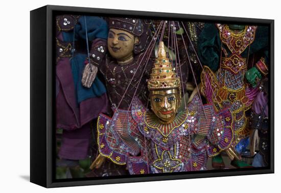 Puppets for sale at night market.-Alison Wright-Framed Premier Image Canvas