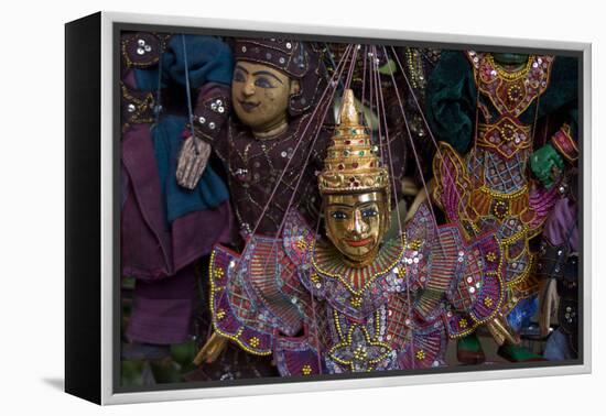 Puppets for sale at night market.-Alison Wright-Framed Premier Image Canvas