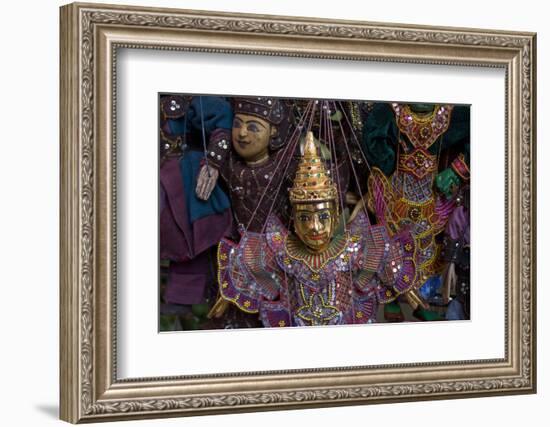 Puppets for sale at night market.-Alison Wright-Framed Photographic Print