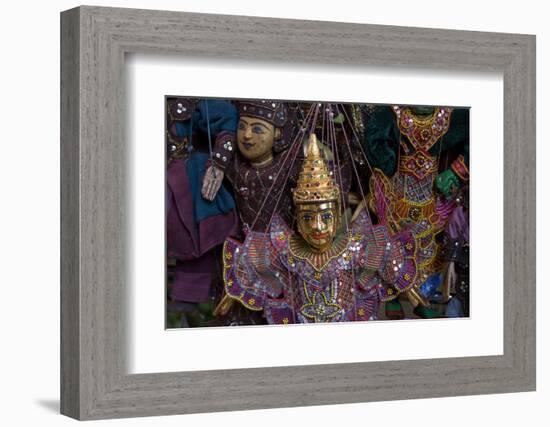Puppets for sale at night market.-Alison Wright-Framed Photographic Print