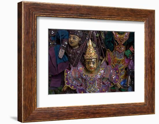 Puppets for sale at night market.-Alison Wright-Framed Photographic Print