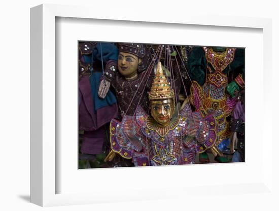 Puppets for sale at night market.-Alison Wright-Framed Photographic Print