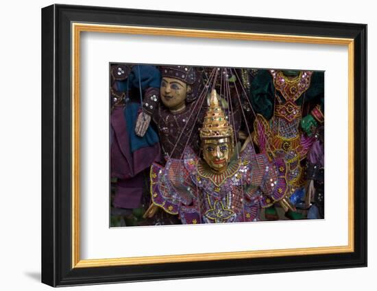 Puppets for sale at night market.-Alison Wright-Framed Photographic Print