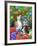 Puppies and Kitten under the Tree-Geraldine Aikman-Framed Giclee Print