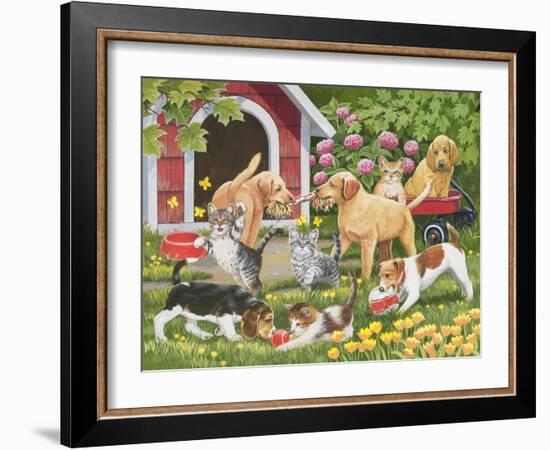 Puppies and Kittens - Spring and Summer Theme-William Vanderdasson-Framed Giclee Print