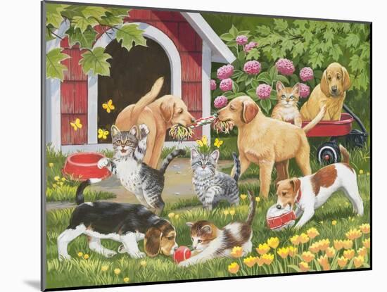 Puppies and Kittens - Spring and Summer Theme-William Vanderdasson-Mounted Giclee Print