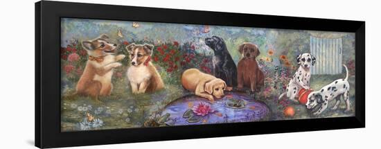 Puppies and Pond-Judy Mastrangelo-Framed Giclee Print