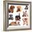 Puppies of Different Breeds, Dachshund, Shar Pei, Rottweiler, Bulldog, French Bulldog.-Lilun-Framed Photographic Print