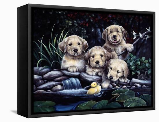 Puppies to the Rescue-Jenny Newland-Framed Premier Image Canvas