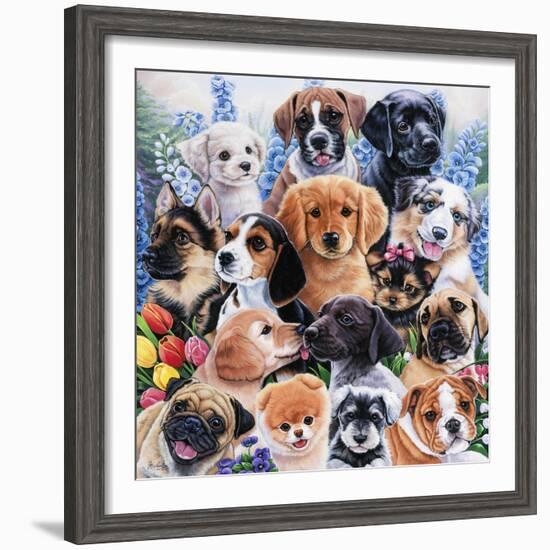 Puppy Collage-Jenny Newland-Framed Giclee Print