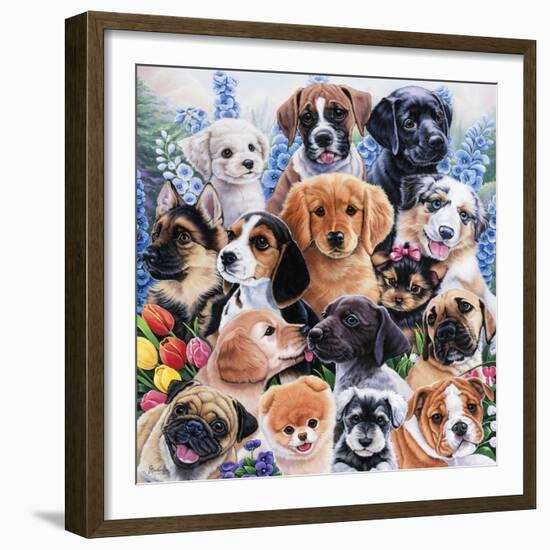 Puppy Collage-Jenny Newland-Framed Giclee Print