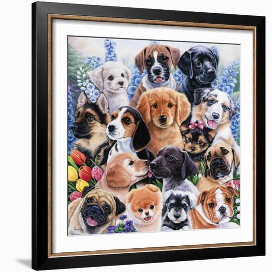 Puppy Collage-Jenny Newland-Framed Giclee Print