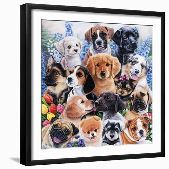 Puppy Collage-Jenny Newland-Framed Giclee Print